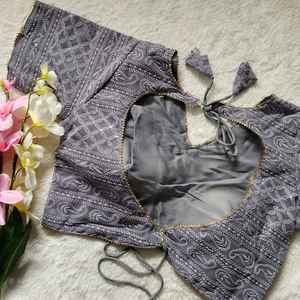 Nouvelle variété de qualité supérieure Collection Premium Heavy Georgette Sequence Work Gotapatti Lace Blouses à vendre - Product Image 6