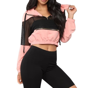 2025 nouvelles femmes décontracté Jogging sweats à capuche courts thermique respirant 100% coton blanc culture sweats à capuche et sweat-shirts - Product Image 1