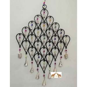 Indian Handcrafted Metal Wall <b>Decor</b> Bohemian Tear Drop Antique Bells Indoor Outdoor Hanging for Home or Restaurant <b>Decor</b> - Product Image 1