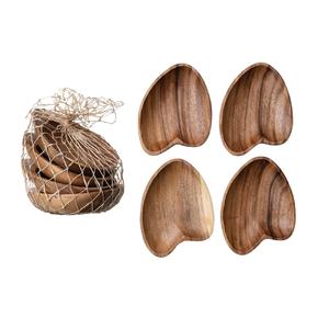 Bandeja de Madera de Acacia en Forma de Corazón, Bandejas Decorativas de Madera Natural para Servir - Product Image 1