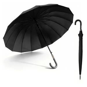 Parapluie automatique grand format pour hommes et femmes, coupe-vent et imperméable, avec poignée incurvée élégante, design classique et long - Product Image 1