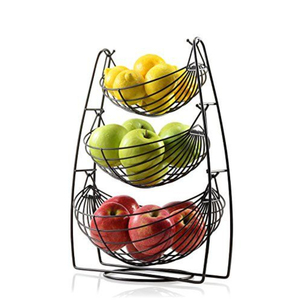 Taille personnalisée Organisation de la maison Paniers métalliques en acier inoxydable en fil argenté Finition argentée pour fruits et légumes Cuisine - Product Image 2