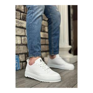 -Scarpe da uomo sportive bianche con suola alta spessa O3-28 MYR - Product Image 1