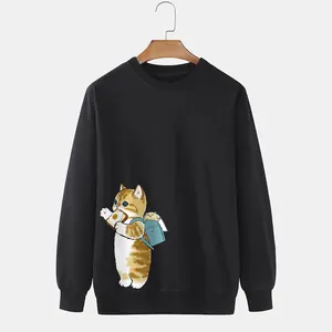 Industry Trending Customized Wholesale 100% Cotton Crewneck Plain Men's 3d Embossed Crewneck Sweatshirts