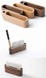 Boîte de rangement de papeterie de bureau en bois pour crayons - Product Image 4