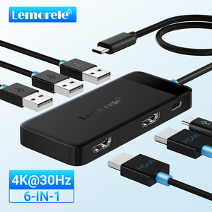 TC122 6 en 1 Tipo-C a 4K 30Hz HDMI 3,0 Estación de acoplamiento Hub USB con 100W Tipo-C PD - Product Image 2