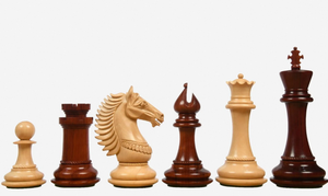 Pièces d'échecs en bois lestées de qualité supérieure, série CB Mustang, bois de rose, bois de laurier, roi de 4,4 pouces, reines supplémentaires - Product Image 6