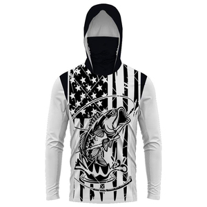 Vente en gros chemise imprimée par sublimation à séchage rapide UPF 50 personnalisée Protection UV vêtements de pêche capuche pour hommes à manches longues - Product Image 3