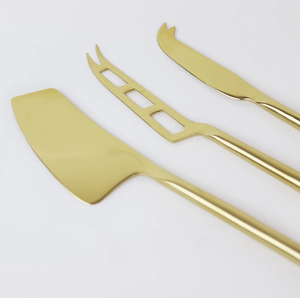 Lujoso juego de cuchillos de queso de acero inoxidable Simple dorado para el hogar, restaurante, Hotel, fiesta, uso a granel, precio de la India - Product Image 3