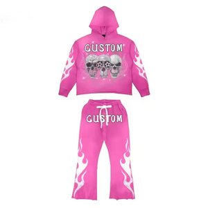 Ensemble de survêtement de luxe pour homme sur mesure en gros, deux pièces en coton éponge avec capuche et pantalon de survêtement, design délavé à l'acide - Product Image 6