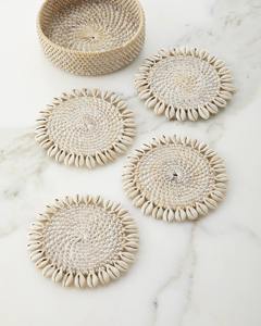 Precioso Juego de 4 posavasos con conchas Productos ecológicos Hecho en Vietnam Decoración de mesa al por mayor - Product Image 6