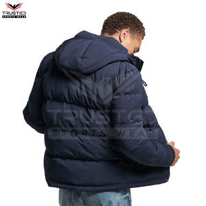 Chaqueta de invierno para hombre hecha a medida cuello alto impermeable acolchado lona burbuja edredón camuflaje logotipo exhibido frente para exteriores - Product Image 4