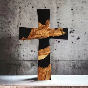 Cruz de pared de madera de resina hecha a mano, decoración cristiana para el hogar con protección para el mal de ojo, regalo espiritual con gancho de Metal - Product Image 6