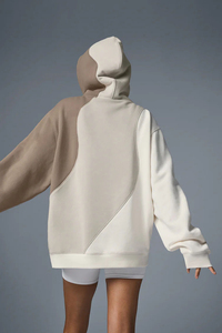 Venta al por mayor de las mujeres sueltas de color sólido más polar pareja de mujeres gota hombro Sudadera con capucha Casual de gran tamaño gota logotipo personalizado - Product Image 3