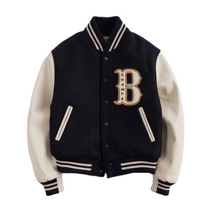 Veste de baseball universitaire pour hommes de grande taille, avec patchs personnalisés, logo de broderie, veste universitaire Letterman pour hommes - Product Image 1