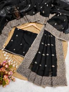 Wedding Wear Soft Crunchy With Embroidery Work <b>Saree</b> <b>Woman</b> Fashion Manufacturer From Surat India At Lowest Rate <b>For</b> Sale - Product Image 2
