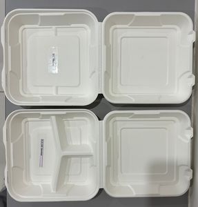 Boîte à aliments à clapet biodégradable écologique de 13 pouces Conteneur jetable pour restaurant à emporter déjeuner événement restauration - Product Image 5