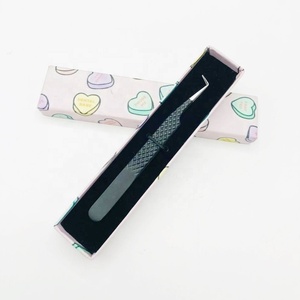 อุปกรณ์ต่อขนตาแบบปลายแหลมทำจากสเตนเลสทนทานจับเพชรสีดำ90องศา - Product Image 3