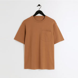 <b>Men's</b> Summer 100% Cotton <b>T</b>-<b>Shirt</b> Breathable <b>Turtleneck</b> Collar Short Sleeve Regular Fit Eco-Friendly Custom OEM Design Solid - Product Image 1