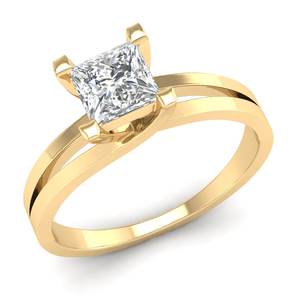 Anillo de Compromiso Solitario de Plata de Ley 925 de Alta Calidad REYES, Corte Princesa, Moissanita de 0.75 Quilates, Precio de Fábrica al por Mayor - Product Image 2