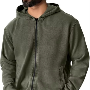 เสื้อฮู้ดซิปสไตล์วินเทจย้อมสีแบบแอซิด ทรงโอเวอร์ไซส์ ผ้าฝ้ายพรีเมียม รักษ์โลก ใส่ได้ทั้งชายและหญิง ทรงปกติ ดีไซน์ทันสมัย เหมาะสำหรับฤดูใบไม้ร่วง - Product Image 1