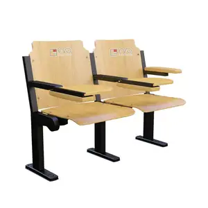 เก้าอี้โรงหนังทำจากไม้ที่นั่งในโรงภาพยนตร์เก้าอี้หอประชุมทำจากไม้สำหรับ EVO2201B ขายส่ง