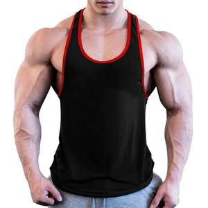 Logo personnalisé hommes grande taille entraînement Gym sport gilet solide débardeur décontracté conception d'impression lavé Fitness Stringer gilet tricoté - Product Image 4