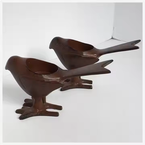 Vela de Metal con Acabado Marrón en Forma de Pájaros, Portavelas Votivo Decorativo de Lujo PARA EL Hogar, Disponible al Mejor Precio - Product Image 1