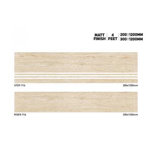 Vistaar Matt FINISH gvt ไม่ลื่นขั้นตอน48x12 Riser 48x8กระเบื้องพอร์ซเลนสำหรับบ้านโรงแรมบันได - Product Image 2