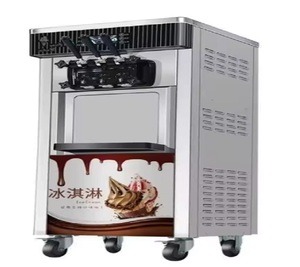 Machine à glace commerciale verticale entièrement automatique en acier inoxydable de haute qualité, pour cornets, trois couleurs, glace molle, 2300W 220V - Product Image 3