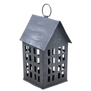 Christmas Decorative Metal <b>Hanging</b> Lantern Grey Color Standard Size <b>Candle</b> Holder for Tabletop Decor in Bulk - Product Image 1