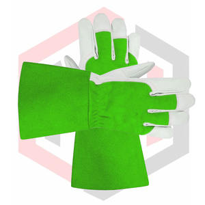 Guantes de soldadura de cuero resistentes al calor con puño extendido - Product Image 1