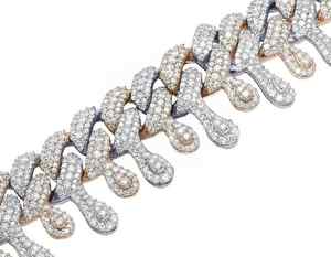 สร้อยคอฮิปฮอปทรงกลมเจียระไนแบบบริลเลียนท์ เพชรเลี้ยงในห้องปฏิบัติการ ดีไซน์สวยงามสำหรับผู้ชาย เงินแท้ 925 รับรองโดย IGI สร้อยคอแฟชั่นทันสมัย - Product Image 2