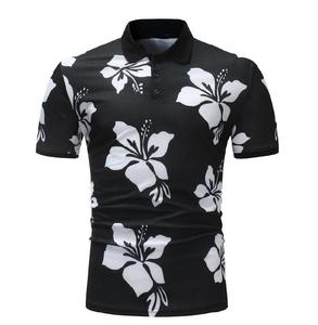 เสื้อโปโลเข้ารูปพิมพ์ลายดิจิทัลสำหรับผู้ชายเสื้อโปโลแฟชั่นแขนสั้นเข้ารูป - Product Image 3