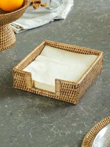 Porte-serviettes en rotin carré de qualité supérieure pour salle à manger, cuisine, décoration de table moderne et présentoir polyvalent en provenance d'Inde - Product Image 2