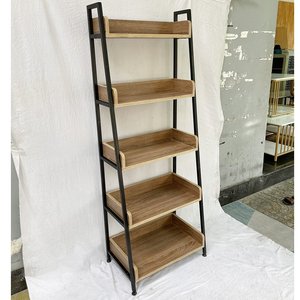 CASAN Modern 5-Tier Plywood Bookcase with Iron Frame KS68115 for Living Room Office & Bedroom Easy Standing Installation - Product Image 2