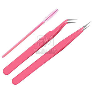 Pinzas para Pestañas Antideslizantes de Grado Profesional, Pinzas para Pestañas de Doble Propósito, Herramienta de Extensión de Pestañas de Alta Precisión - Product Image 1