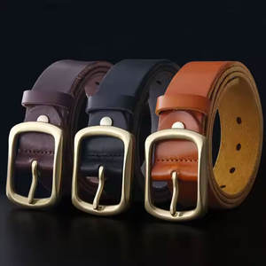 Ceinture en cuir de vachette véritable avec logo personnalisé en gros pour hommes ceinture de fitness à boucle ardillon-produit tendance avec support d'usine - Product Image 5