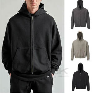 เสื้อมีฮู้ดผ้าคอตตอนสำหรับผู้ชายเสื้อมีฮู้ดสีทึบแบบลำลองไซส์ใหญ่พิเศษออกแบบได้ตามต้องการ - Product Image 3