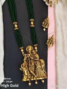 Diseñador de estilo elegante templo Dios Radhe Krishna colgante diseño hermosa moda desgaste templo joyería accesorios colgantes conjunto - Product Image 2