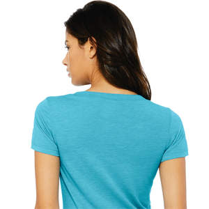 T-Shirt manches courtes femme 50% Polyester 25% Airlume en coton peigné et anneau 25% rayonne 40 simple 3.8 oz Aqua Triblend - Product Image 6