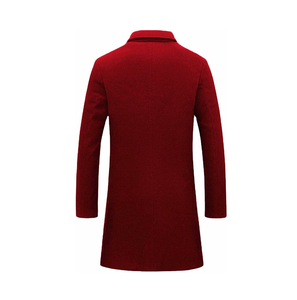 Chaqueta Larga Unisex Personalizada de Manga Larga para Hombre y Mujer, Ropa de Invierno Transpirable, Abrigo Largo Rojo Unisex - Product Image 3