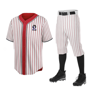 Conjunto de uniforme de béisbol transpirable Jersey de béisbol con logotipo personalizado con pantalones elásticos y cinturón para hombres jóvenes - Product Image 6