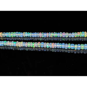 Perles lisses en opale bleue lavande, perles éthiopiennes en vrac pour la fabrication de bijoux - Product Image 3