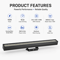 Projecteur LED RGBW DMX 150W à tête mobile avec stroboscope et indice de protection IP33 pour utilisation sur scène d'hôtel