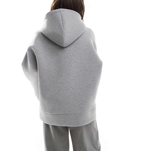 2025 Nueva Sudadera con capucha de gran tamaño granate de alta calidad para mujer 500 GSM Super peinado preencogido ropa de calle acanalada impresa frente invierno - Product Image 6