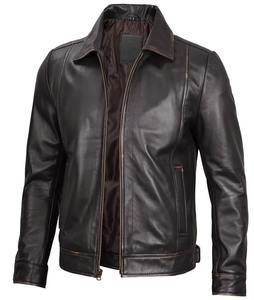 Veste en cuir pour homme, style décontracté moderne, fabrication de vêtements en cuir véritable, vente en gros - Product Image 2