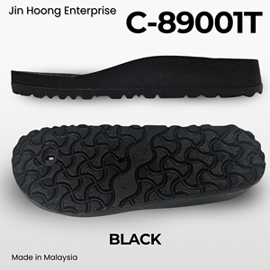 Jin Hoong Men's C-89001T Black PVC <b>Flip</b>-<b>Flop</b> Outsole Lightweight Comfortable Anti-Slip Durable Water Resistant - Product Image 2
