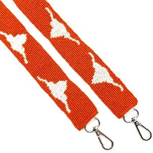 Correas de guitarra con cuentas naranjas-blancas con diseño de monedero de estrella, cuentas de semillas bordadas a mano, accesorio de moda hecho a mano - Product Image 1