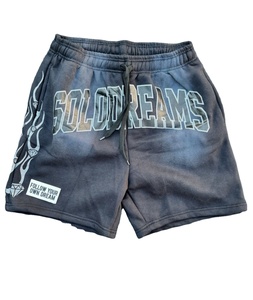 Customized Logo Acid Wash 100% Cotton French Terry Breathable Winter Men's Zipper Hoodies Shorts 2-Piece Sweatsuit <b>Set</b> High - Product Image 3